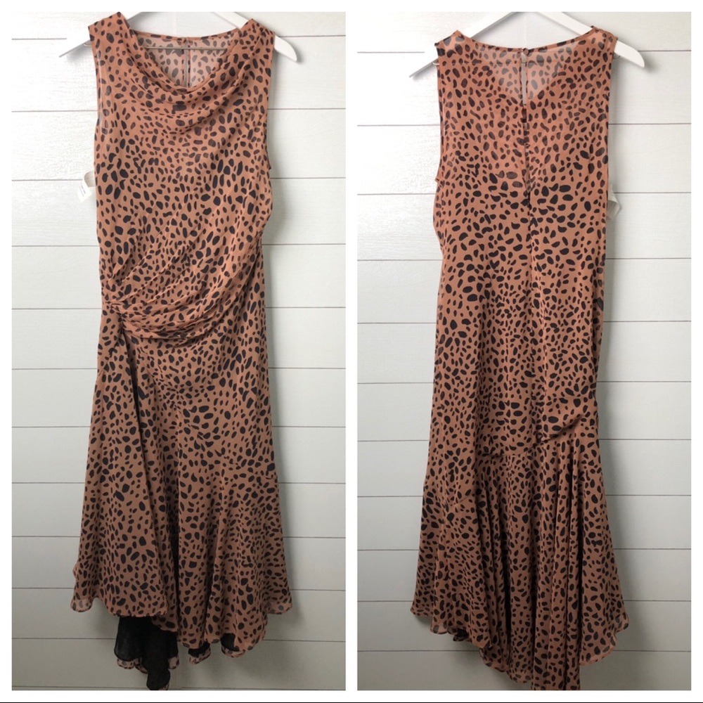Animal Print Asymmetrical Dress NEW